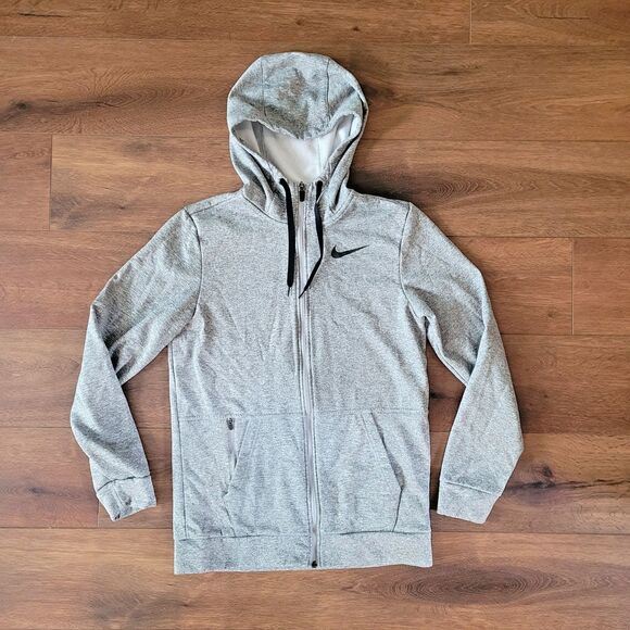 Nike Therma Fit Hoodie Mens S Full Zip Gray Swoosh Training Polyester CU6231-063 - Picture 12 of 16